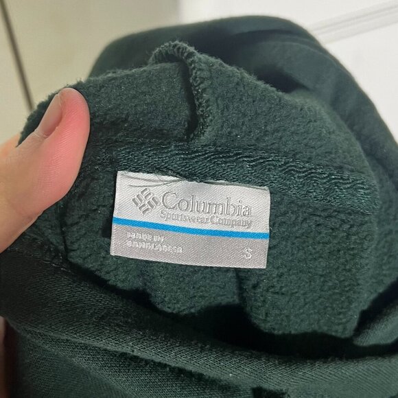 Columbia Trek Graphic Hoodie Spruce Green Logo Spellout Size Small Comfy Lounge - Picture 10 of 10